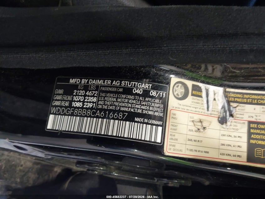 2012 Mercedes-Benz C 300 Sport 4Matic VIN: WDDGF8BB8CA616687 Lot: 45682237