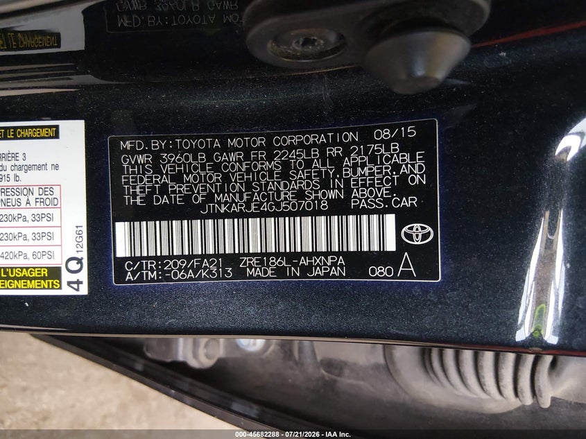 2016 Scion Im VIN: JTNKARJE4GJ507018 Lot: 45682288