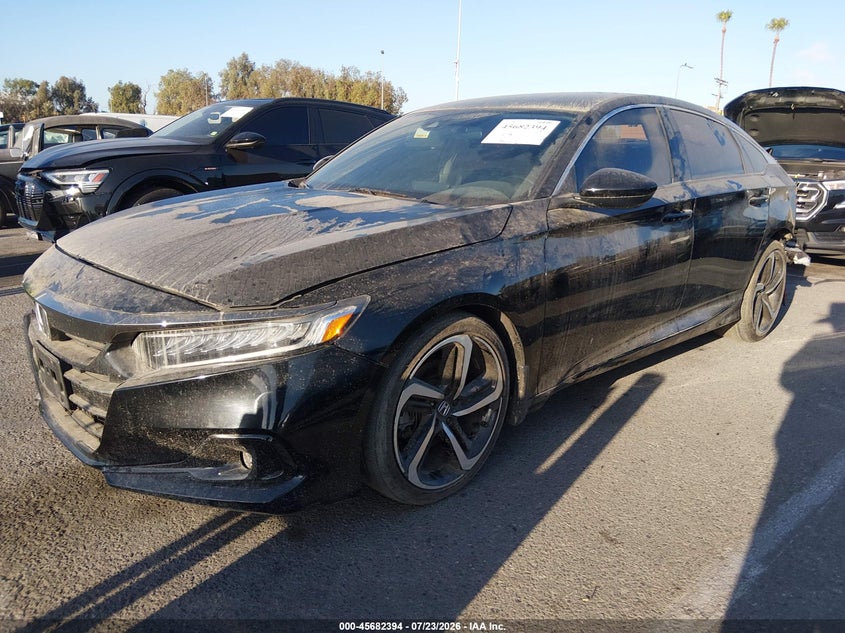 2022 Honda Accord Sport, Rear, IAAI, VIN 1HGCV1F37NA017872 — photo 2