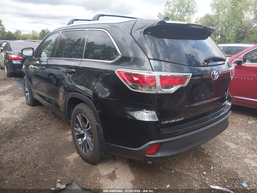 Vin: 5tdjkrfh3gs328424, lot: 46181093, toyota highlander xle v6 20163
