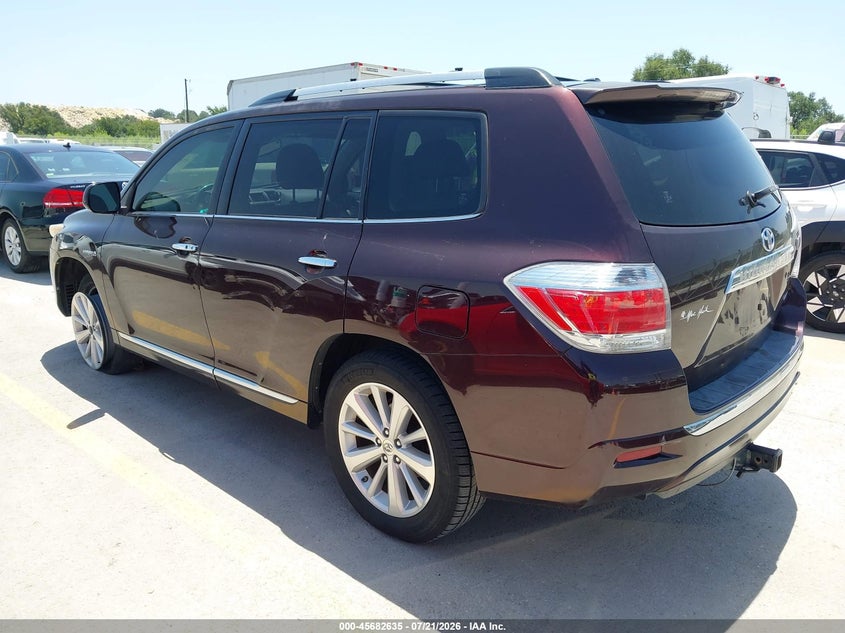 Vin: jtedc3eh8c2009154, lot: 46181244, toyota highlander hybrid limited v6 20123