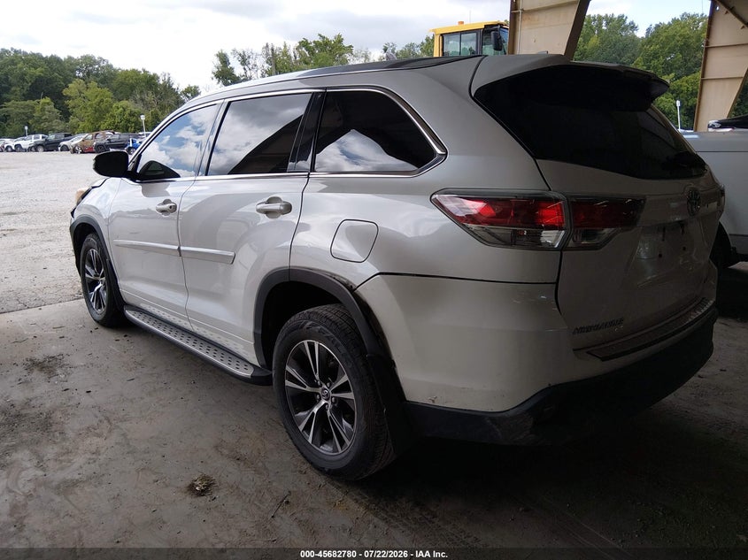 Vin: 5tdkkrfh9gs168456, lot: 46181389, toyota highlander xle v6 20163