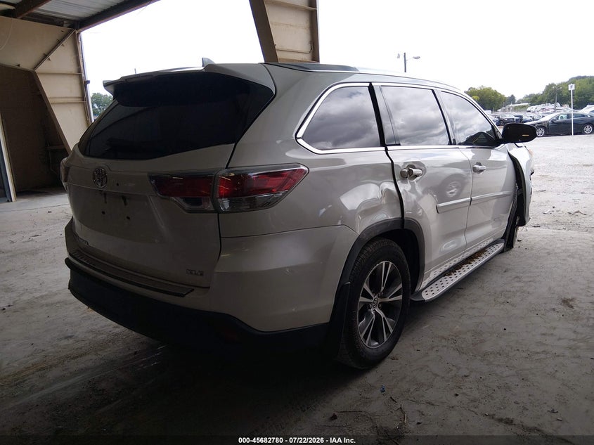 Vin: 5tdkkrfh9gs168456, lot: 46181389, toyota highlander xle v6 20164