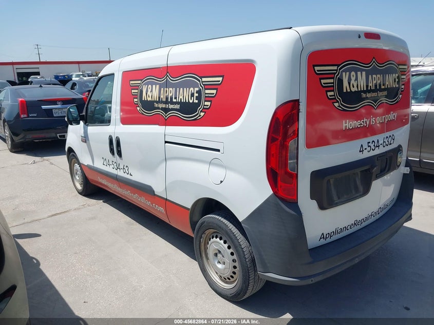 Vin: zfberfab9h6d62602, lot: 46181473, ram promaster city tradesman 20173