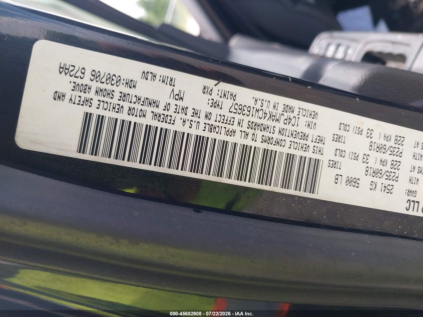 JEEP LIBERTY 2012 VIN 1C4PJMAK4CW163657