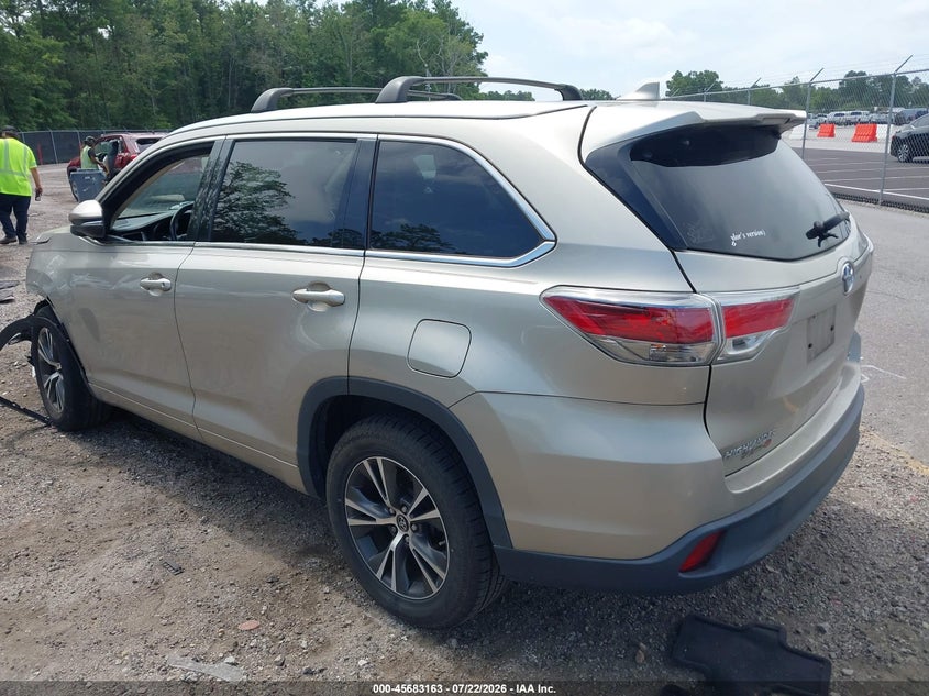 Vin: 5tdkkrfh6gs501230, lot: 46181772, toyota highlander xle v6 20163