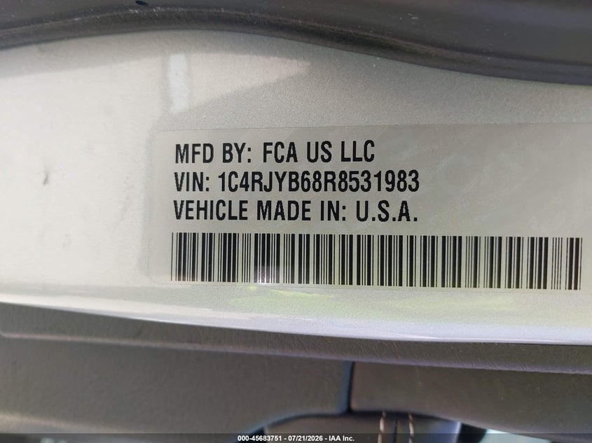 2024 Jeep Grand Cherokee 4Xe VIN: 1C4RJYB68R8531983 Lot: 45683751