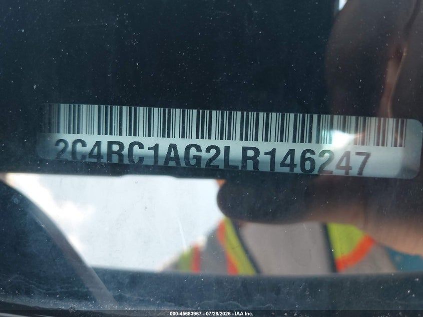 CHRYSLER VOYAGER 2020 VIN 2C4RC1AG2LR146247
