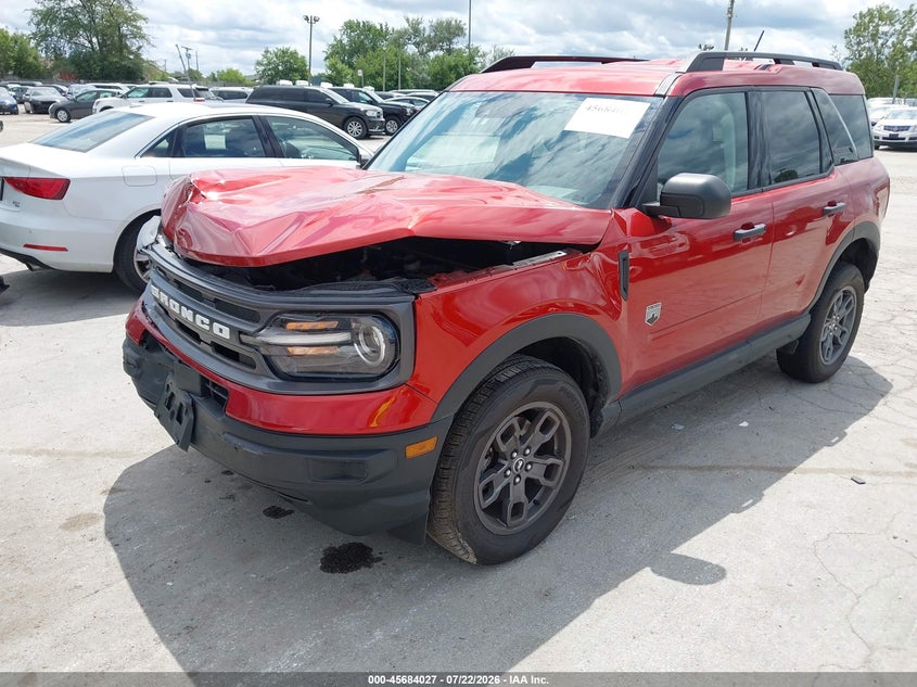 Vin: 3fmcr9b61nrd09584, lot: 46182636, ford bronco sport big bend 20222