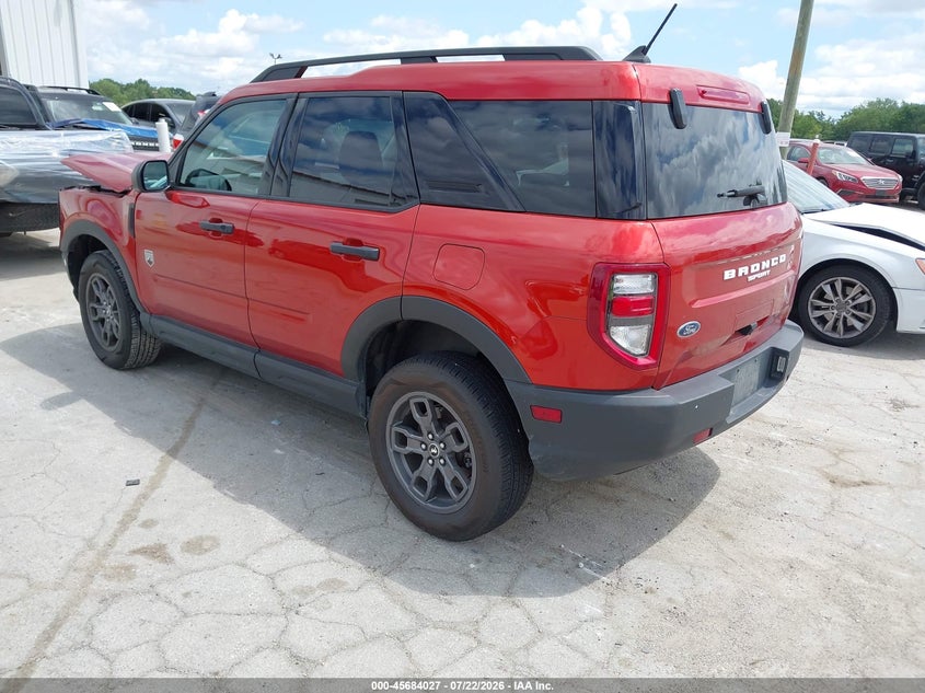 Vin: 3fmcr9b61nrd09584, lot: 46182636, ford bronco sport big bend 20223