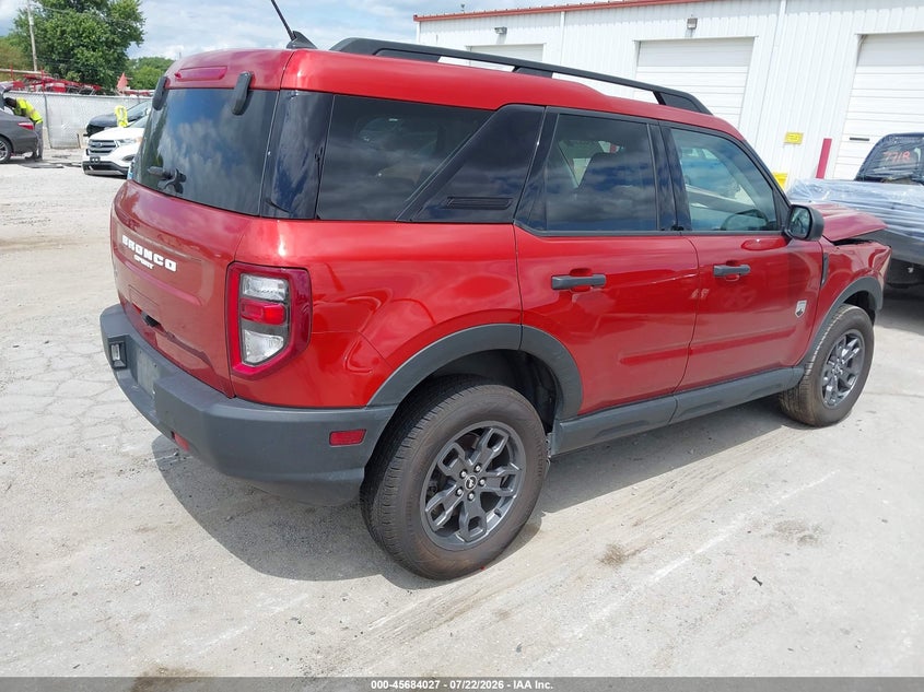 Vin: 3fmcr9b61nrd09584, lot: 46182636, ford bronco sport big bend 20224