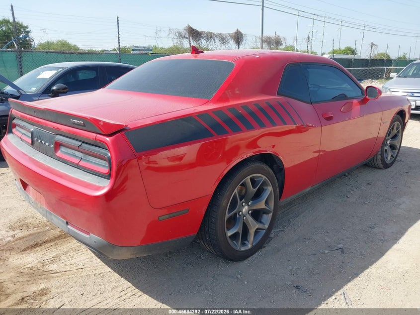 Vin: 2c3cdzbt4fh773480, lot: 46183001, dodge challenger r/t plus 20154