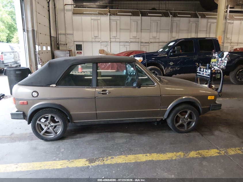 VOLKSWAGEN CABRIOLET 1987 VIN WVWCA0150HK016994