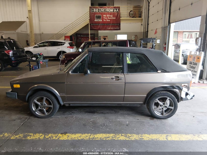 VOLKSWAGEN CABRIOLET 1987 VIN WVWCA0150HK016994
