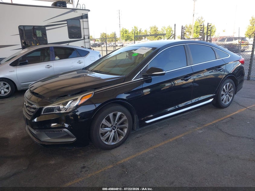 2016 Hyundai Sonata, Угон, IAAI, VIN 5NPE34AF7GH282786 — фото 2