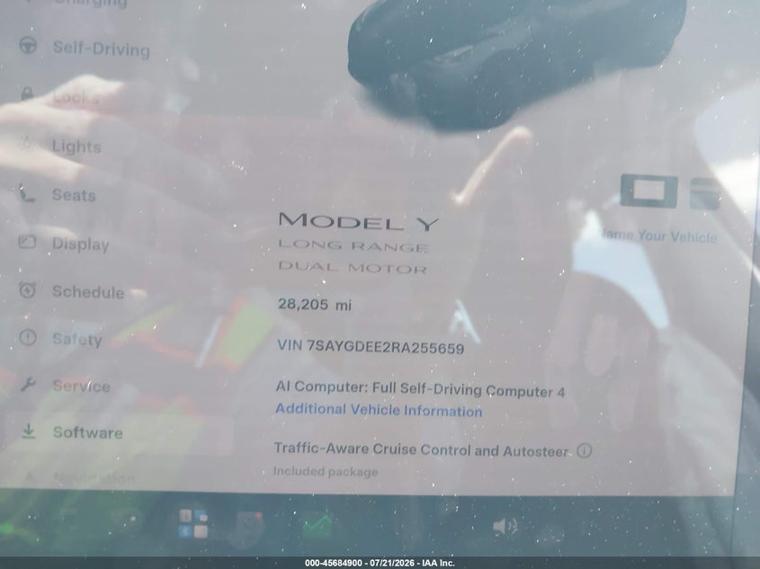 2024 Tesla Model Y Long Range Dual Motor All-Wheel Drive VIN: 7SAYGDEE2RA255659 Lot: 45684900