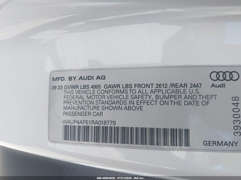2024 AUDI S5 COUPE 3.0L V-6 DI, DOHC, VVT, TURBO, 349HP