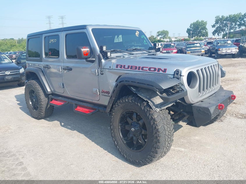 2020 Jeep Wrangler Unlimited Rubicon 4X4, Front End, IAAI, VIN 1C4HJXFN0LW151742