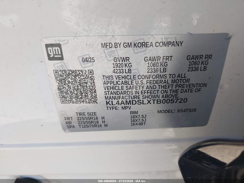 BUICK ENCORE GX 2026 VIN KL4AMDSLXTB005720
