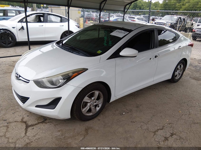 2015 Hyundai Elantra, Викрадення, IAAI, VIN 5NPDH4AE7FH648409 — фото 2