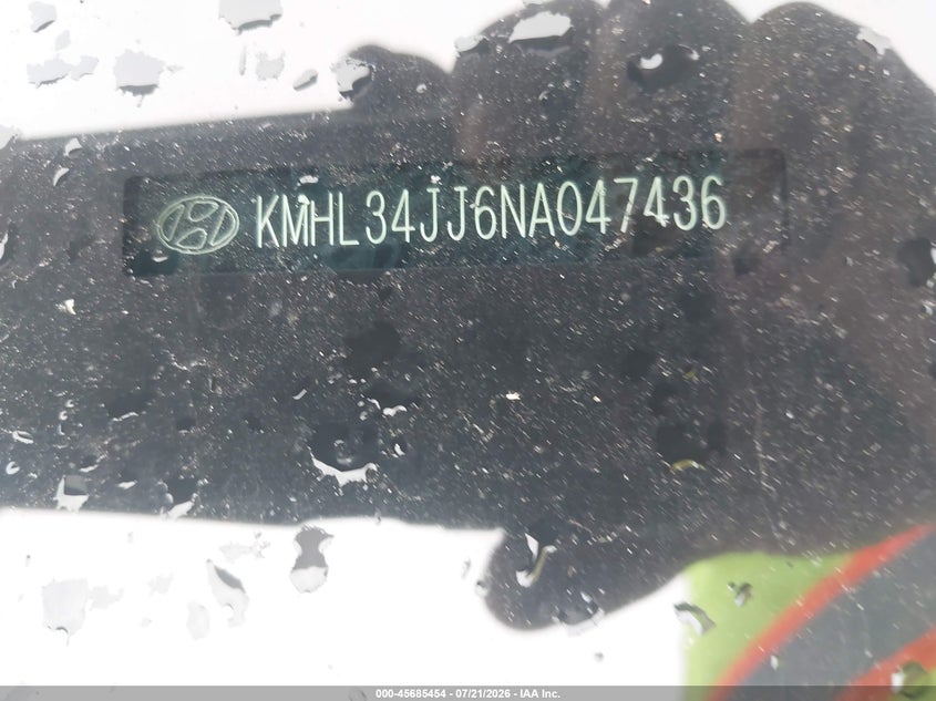 2022 Hyundai Sonata Hybrid Sel VIN: KMHL34JJ6NA047436 Lot: 45685454