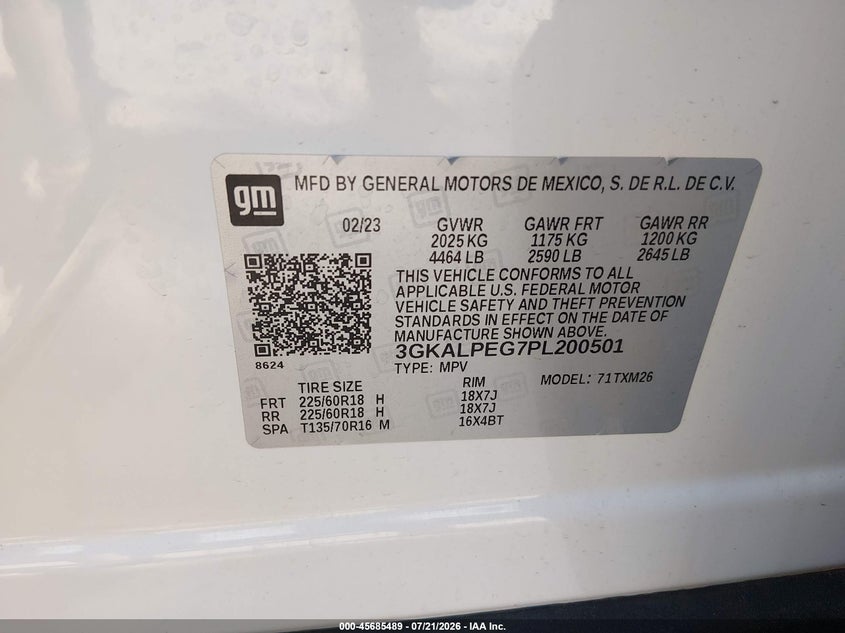 2023 GMC Terrain Fwd Slt VIN: 3GKALPEG7PL200501 Lot: 45685489