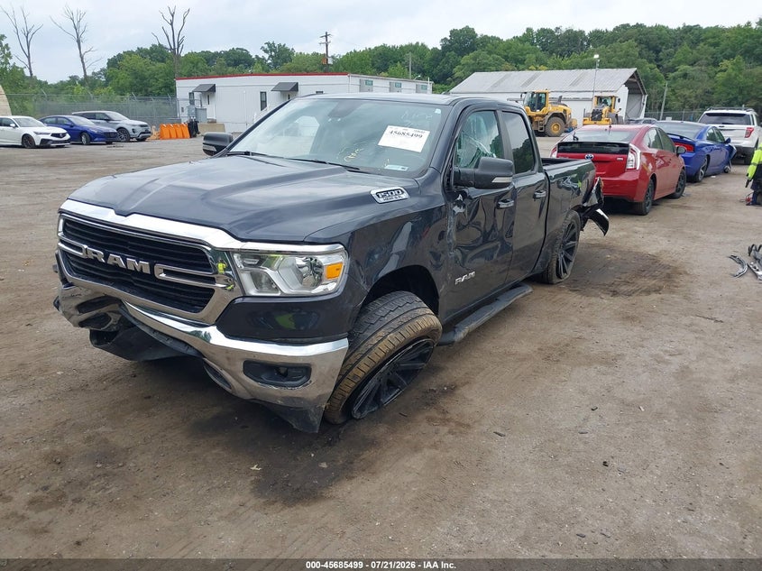 Vin: 1c6srfbt3ln190898, lot: 46184108, ram 1500 big horn  4x4 6'4 box 20202