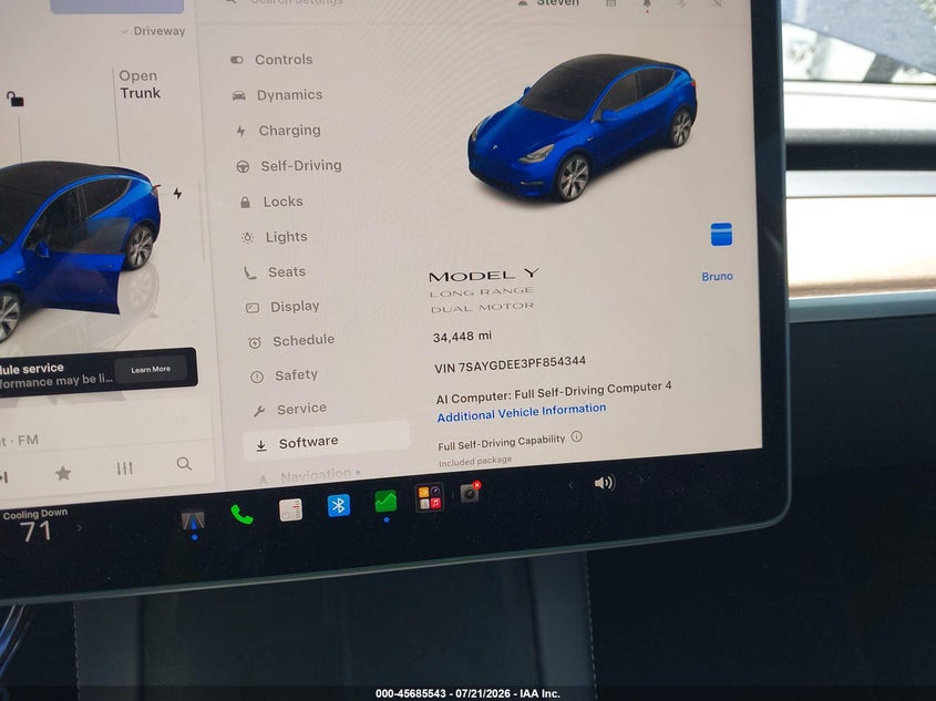 2023 Tesla Model Y Awd/Long Range Dual Motor All-Wheel Drive VIN: 7SAYGDEE3PF854344 Lot: 45685543