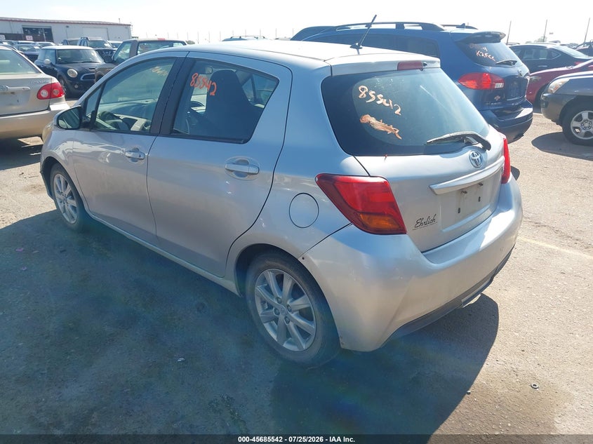 Vin: vnkktud30fa014910, lot: 46184152, toyota yaris le 20153