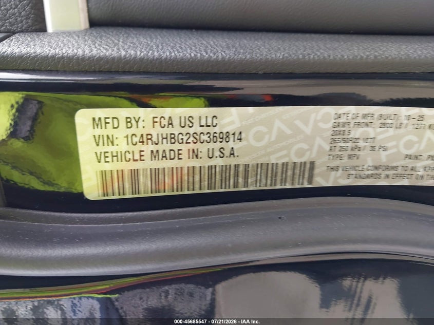 2025 Jeep Grand Cherokee Limited 4X4 VIN: 1C4RJHBG2SC369814 Lot: 45685547