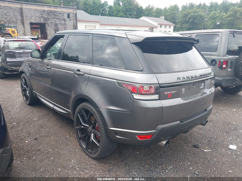 Vin: salws2pf6ga594357, lot: 46184834, land rover range rover sport 3.0l v6 supercharged hse 20163