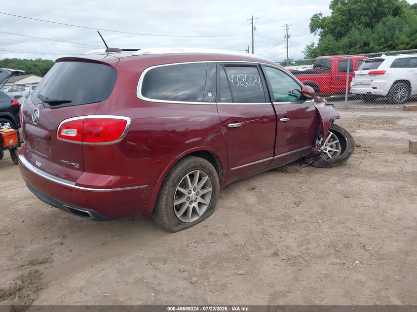 Vin: 5gakvbkd7gj336496, lot: 46184933, buick enclave leather 20164