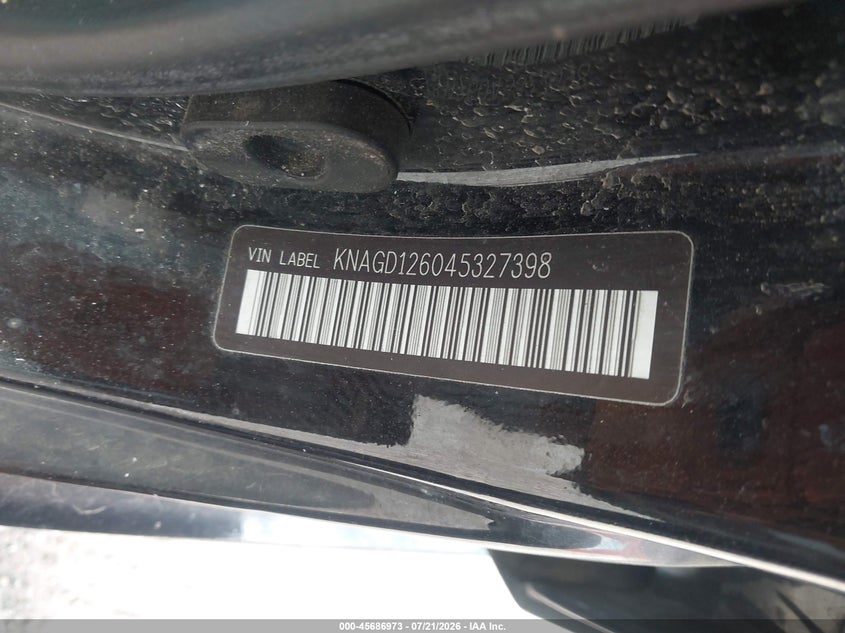 2004 Kia Optima Ex/Lx VIN: KNAGD126045327398 Lot: 45686973