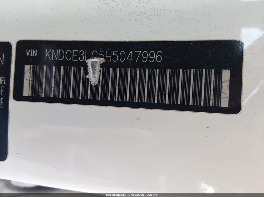 2017 Kia Niro Touring VIN: KNDCE3LC5H5047996 Lot: 45687047