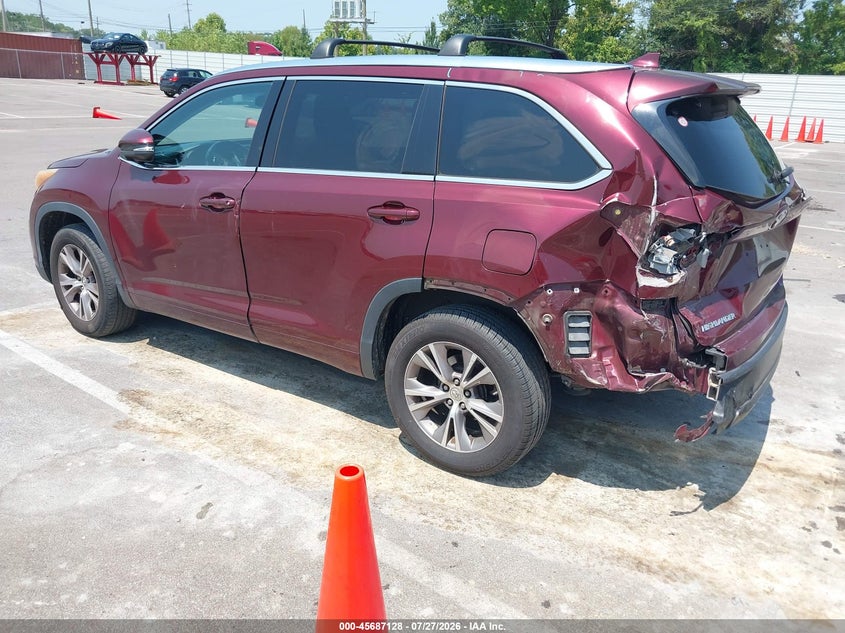 Vin: 5tdkkrfh3es016461, lot: 46185737, toyota highlander xle v6 20143