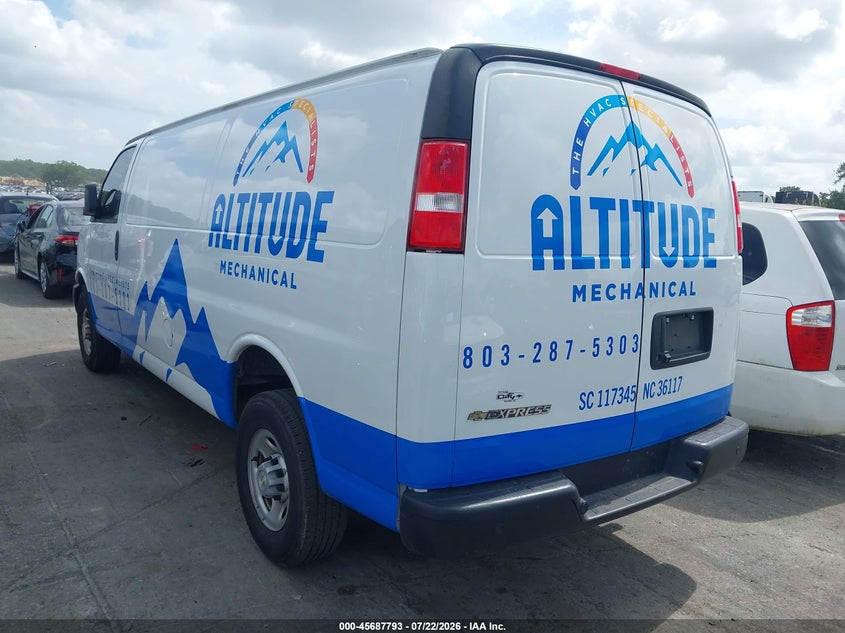 Vin: 1gcwgbf77n1280295, lot: 46186400, chevrolet express cargo rwd 2500 extended wheelbase wt 20223