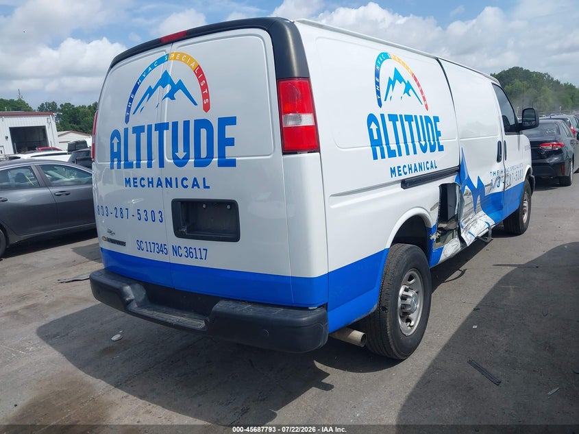 Vin: 1gcwgbf77n1280295, lot: 46186400, chevrolet express cargo rwd 2500 extended wheelbase wt 20224