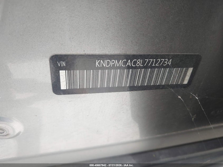 2020 Kia Sportage Lx VIN: KNDPMCAC8L7712734 Lot: 45687942