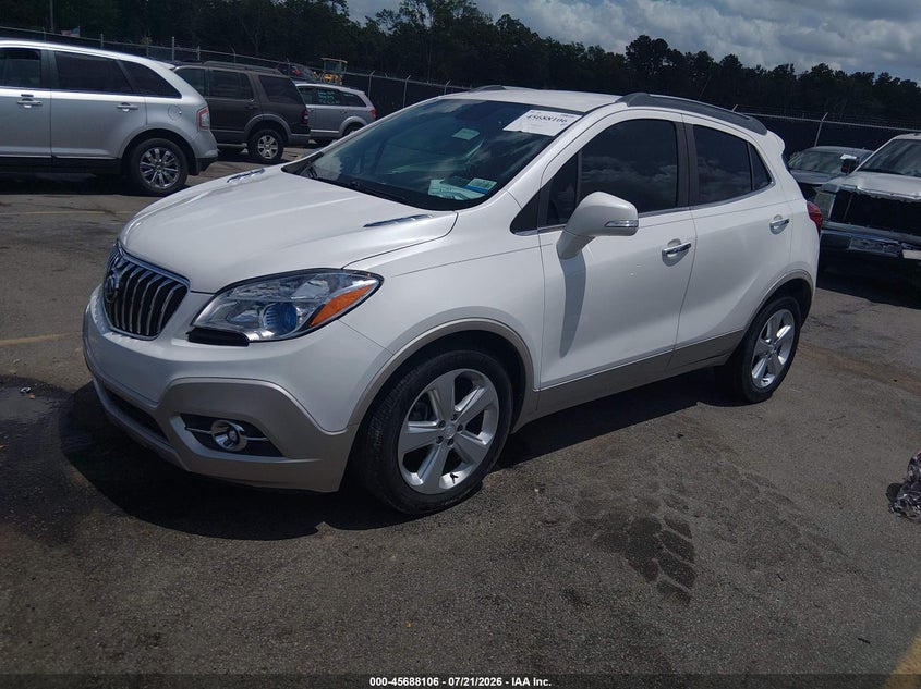 Vin: kl4cjcsbxgb728511, lot: 46186713, buick encore leather 20162