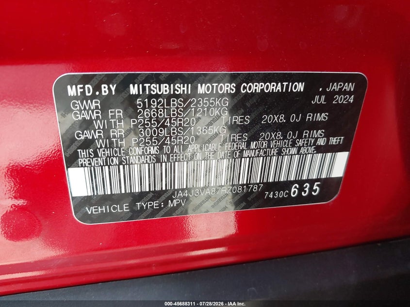 2024 MITSUBISHI OUTLANDER SE 2.5 2WD/SE BLACK EDITION S-AWC/SE BLACK EDITION W/PANO ROOF S-AWC · Фото 9