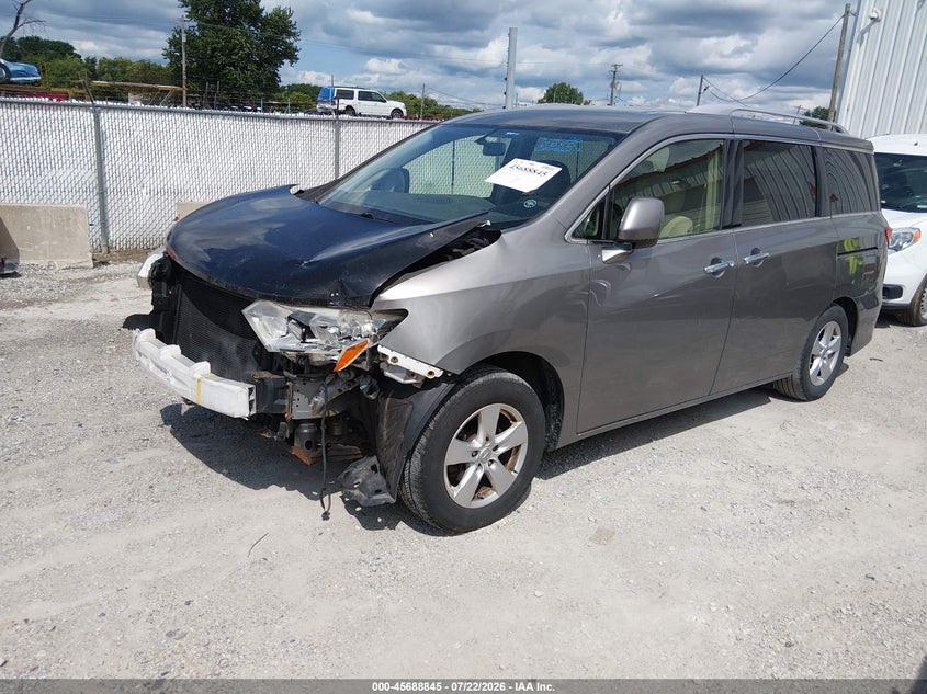 2013 Nissan Quest, Front & Rear, IAAI, VIN JN8AE2KP8D9064627 — photo 2