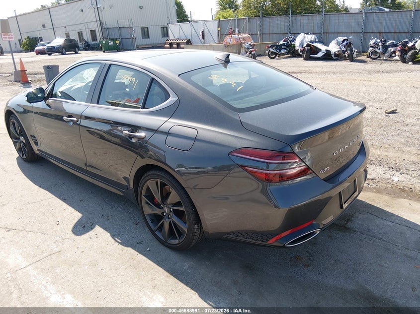 Vin: kmtg54te3pu109426, lot: 46187598, genesis g70 3.3t awd 20233
