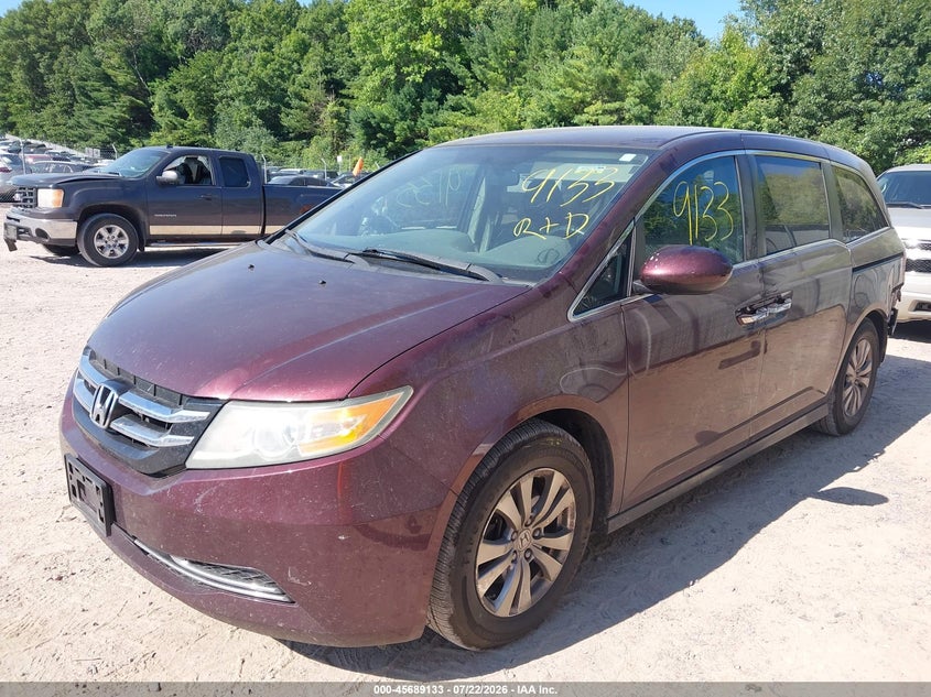 2014 Honda Odyssey, Rear, IAAI, VIN 5FNRL5H48EB075539 — photo 2