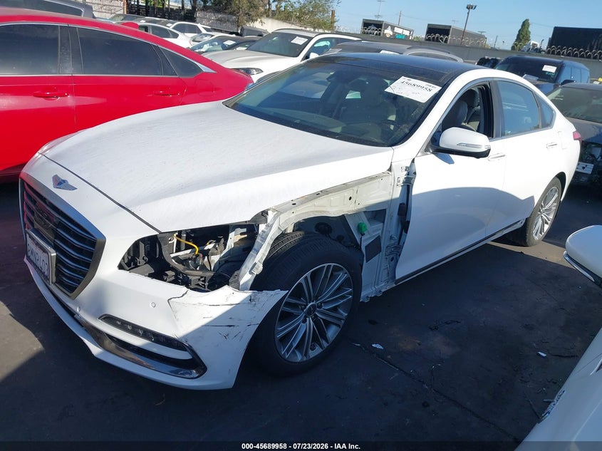 Vin: kmtfn4je8ku315204, lot: 46188565, genesis g80 3.8 20192