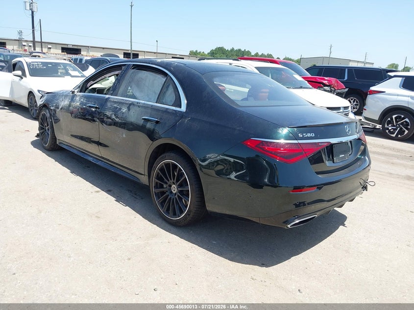 Vin: w1k6g7gbxna129358, lot: 46188621, mercedes-benz s 580 4matic 20223
