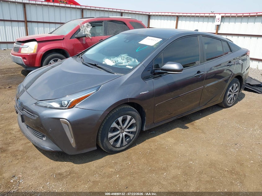 2019 Toyota Prius Xle, Rear, IAAI, VIN JTDL9RFU1K3001032 — photo 2