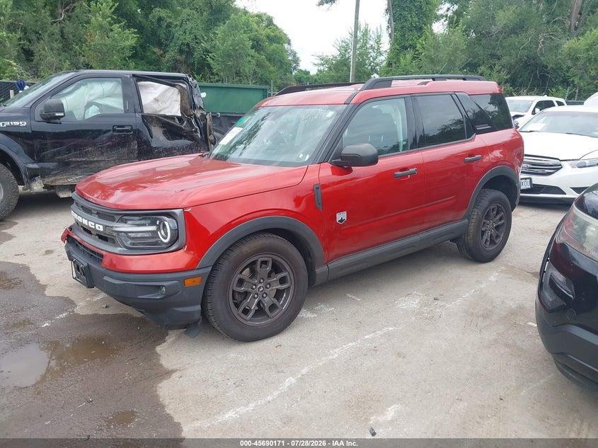 Vin: 3fmcr9b6xnrd66706, lot: 46188778, ford bronco sport big bend 20222