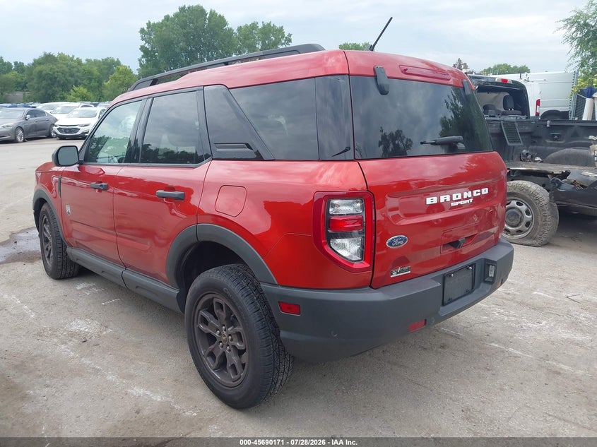 Vin: 3fmcr9b6xnrd66706, lot: 46188778, ford bronco sport big bend 20223