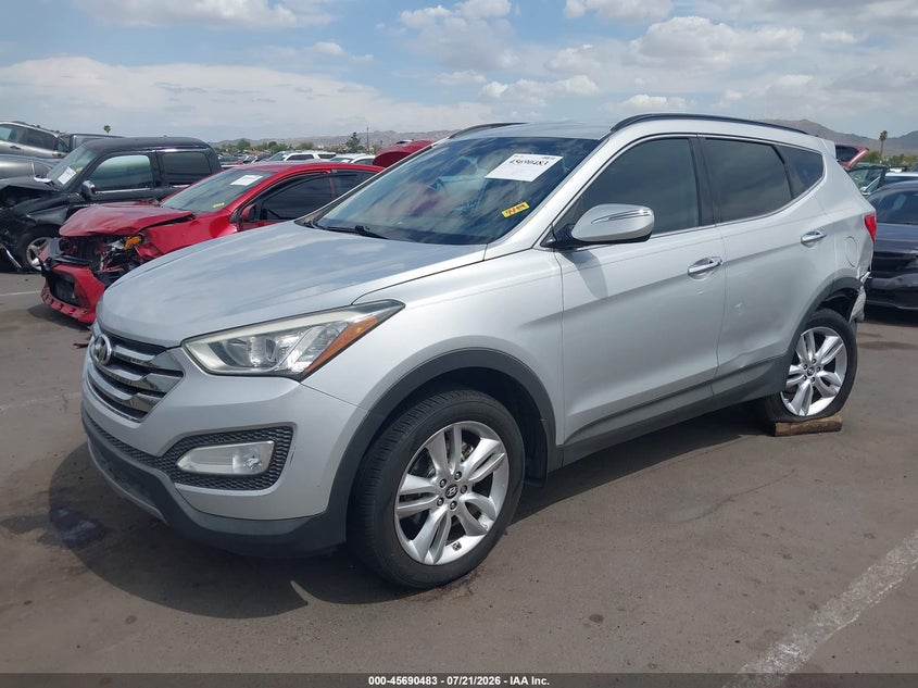 2013 Hyundai Santa Fe Sport 2.0T, Левый бок, IAAI, VIN 5XYZU3LA4DG103777 — фото 2