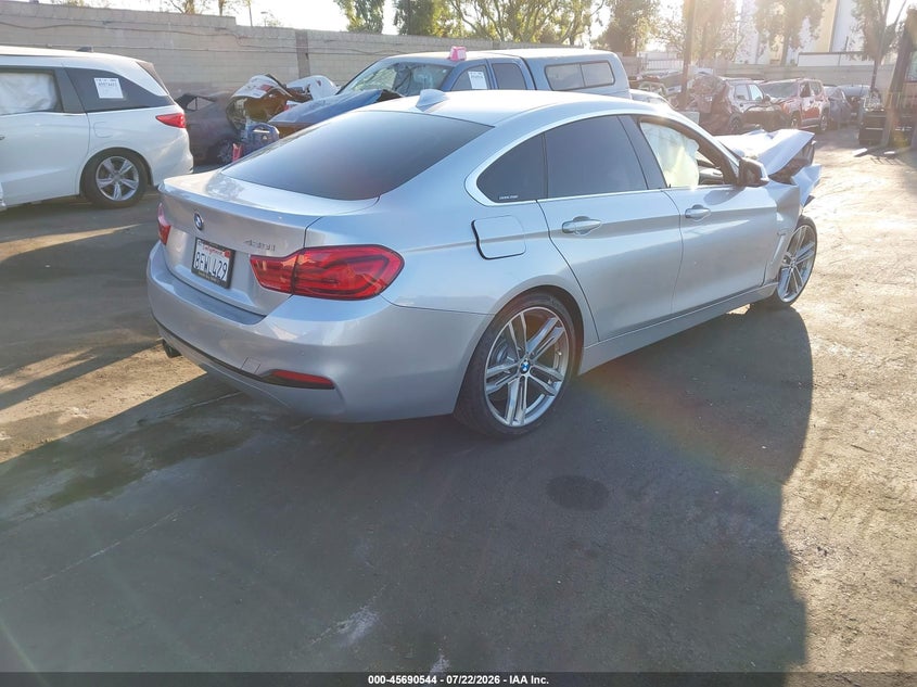 Vin: wba4j1c51kbm16915, lot: 46189151, bmw 430i gran coupe 20194